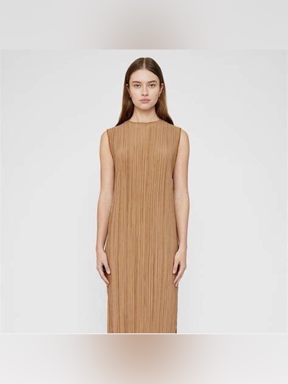 ANINE BING Melanie Pleated Midi Dress in Butterscotch